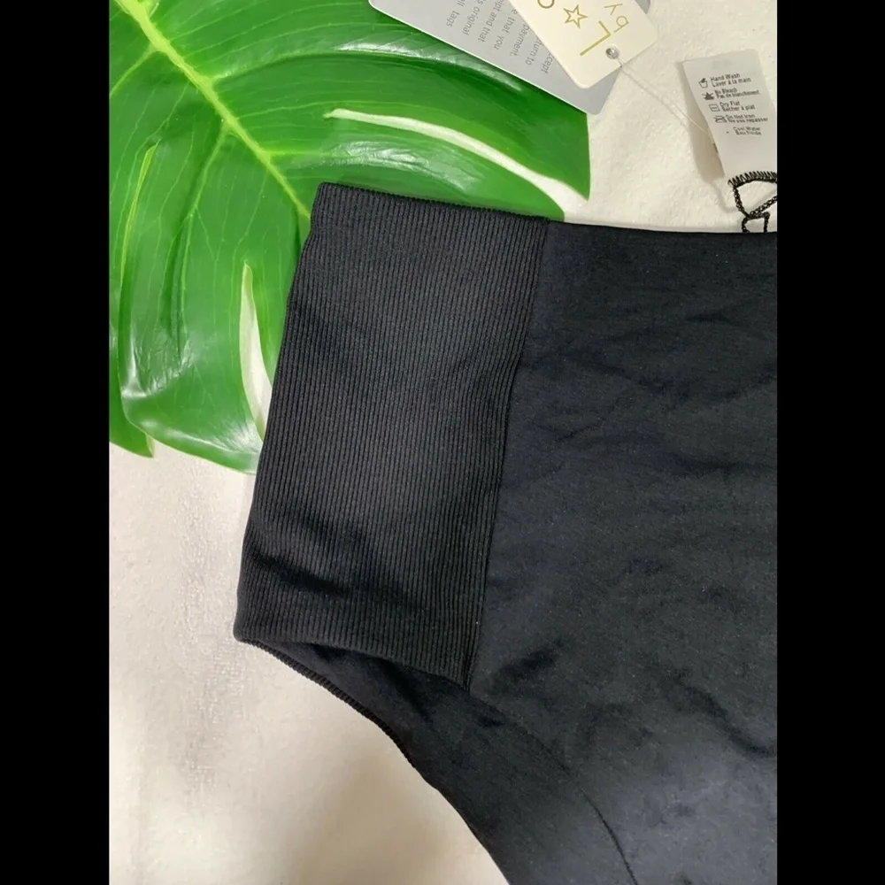 NWT $99‎ L Space Jackie High Waist Bitsy Cut Bikini Bottoms Black [ Small ]